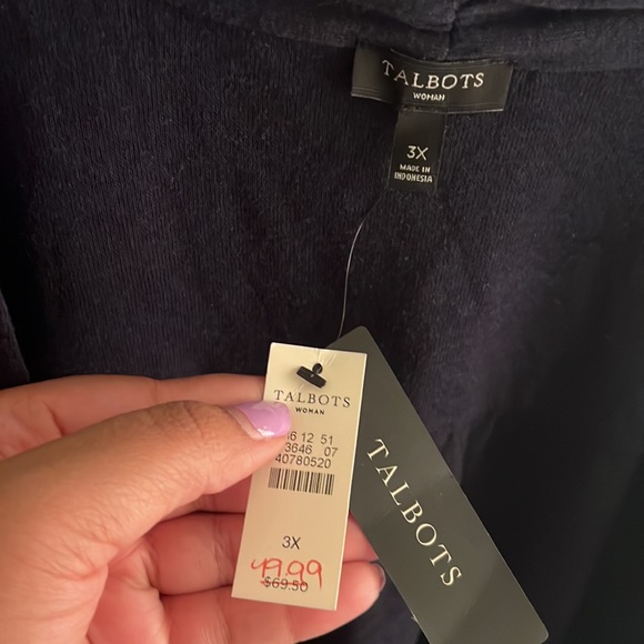Beautiful lightweight plus size 3X cardigan by Talbots - new with tags! - Picture 2 of 4